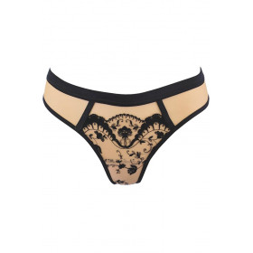 String dentelle noir beige Axami V-11898 – Collection florale