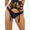 Tanga brésilien noir effet latex Axami V-12045 | Jolie-Dessous