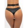 Tanga brésilien noir effet latex Axami V-12045 | Jolie-Dessous