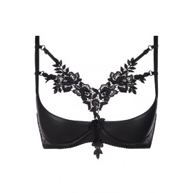 Soutien-gorge ouvert effet latex noir Axami V-12040 | Jolie-Dessous