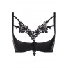 Soutien-gorge ouvert effet latex noir Axami V-12040 | Jolie-Dessous