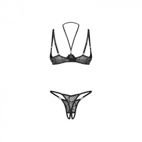 Ensemble ouvert noir Olianna 2 pièces – Obsessive