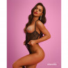 Body ouvert noir Olianna en dentelle transparente – Obsessive