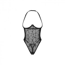 Body ouvert noir Olianna en dentelle transparente – Obsessive