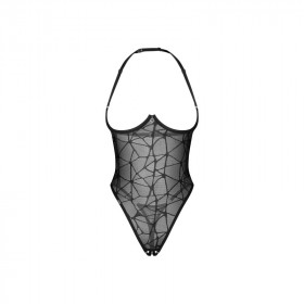 Body ouvert noir Olianna en dentelle transparente – Obsessive