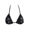 Haut Bikini Triangle Sequins Noir Axami V-12111