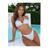 Haut Bikini Triangle Sequins Blanc Axami V-12121