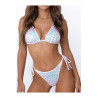 Haut Bikini Triangle Sequins Blanc Axami V-12121