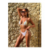 Haut Bikini Triangle Sequins Blanc Axami V-12121