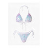 Haut Bikini Triangle Sequins Blanc Axami V-12121