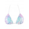 Haut Bikini Triangle Sequins Blanc Axami V-12121