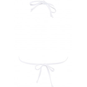 Haut Bikini Triangle Sequins Blanc Axami V-12121
