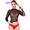 Top transparent noir F389 - Noir Handmade