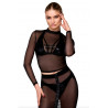 Top transparent noir F389 - Noir Handmade