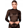 Top transparent noir F389 - Noir Handmade