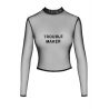 Top transparent noir F389 - Noir Handmade