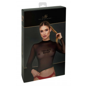 Top transparent noir F389 - Noir Handmade