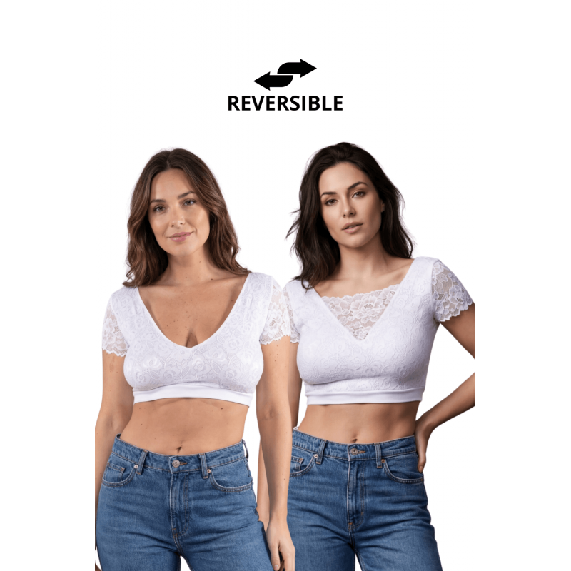 Top sexy court blanc réversible - Be Lily Mode