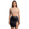 Jupe courte noire Elena fendue - Be Lily Mode