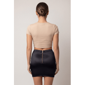 Jupe courte noire Elena fendue - Be Lily Mode