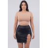 Jupe courte noire Elena fendue - Be Lily Mode