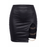 Jupe courte noire Elena fendue - Be Lily Mode