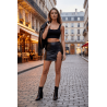 Jupe courte noire Elena fendue - Be Lily Mode