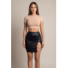 Jupe courte noire Elena fendue - Be Lily Mode