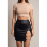 Jupe courte noire Elena fendue - Be Lily Mode