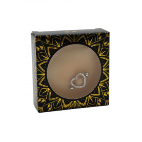 Cache-tétons piercing cœur faux diamant - peau claire
