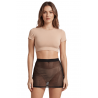 Jupe noire en résille transparente Maya