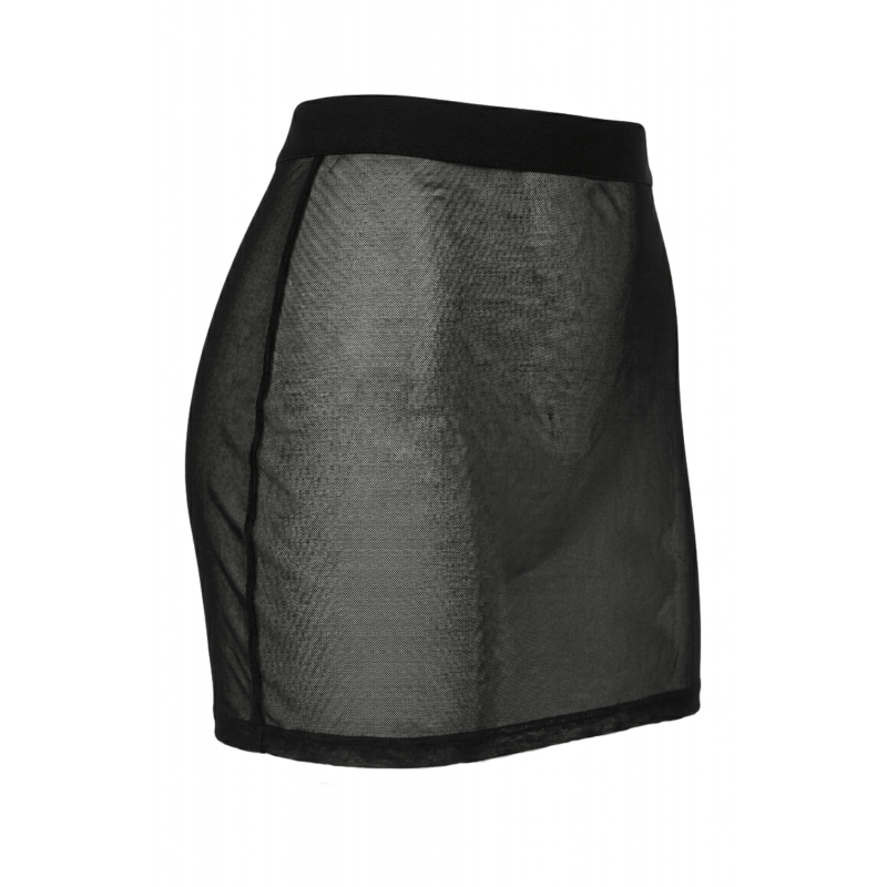 Jupe noire en résille transparente Maya