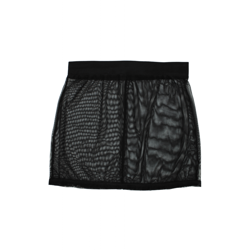 Jupe noire en résille transparente Maya