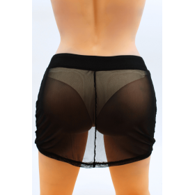 Jupe noire en résille transparente Maya