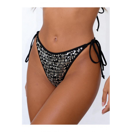 Culotte de bikini noir V-12133 - Axami