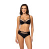 Soutien-gorge semi-rembourré noir Ikaria | Roza Lingerie