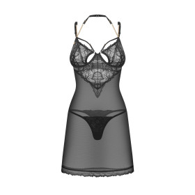 Nuisette noire Matildea Obsessive + string | Jolie Dessous