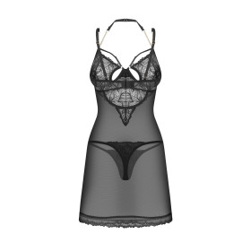 Nuisette noire Matildea Obsessive + string | Jolie Dessous