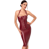 Robe Corset Midi Wetlook Bordeaux F396 Dark Romance