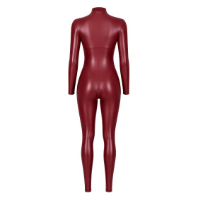 Combinaison Wetlook Bordeaux Zip 3 Voies F395 Dark Romance