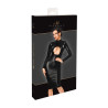 Robe Midi Noire Wetlook Manches Longues F401 Dark Affair