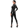 Catsuit Noir Wetlook Ouverture Poitrine F400 Dark Affair