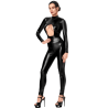 Catsuit Noir Wetlook Ouverture Poitrine F400 Dark Affair