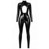 Catsuit Noir Wetlook Ouverture Poitrine F400 Dark Affair