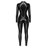 Catsuit Noir Wetlook Ouverture Poitrine F400 Dark Affair
