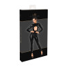 Catsuit Noir Wetlook Ouverture Poitrine F400 Dark Affair