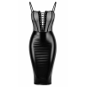 Robe Midi Noire Wetlook à Laçage F408 Do Not Disturb