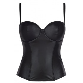 Le corset effet latex noir V-8327 par Axami lingerie