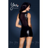 La robe sexy noire en vynile et en tulle par Yesx collection