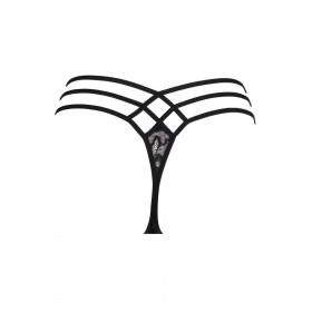 Le string asymétrique noir V-6618 Opium par Axami lingerie